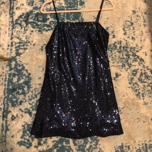 navy sequin cocktail dress